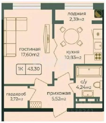 1-к кв. Дагестан, Каспийск просп. Акулиничева (43.3 м) - Фото 1