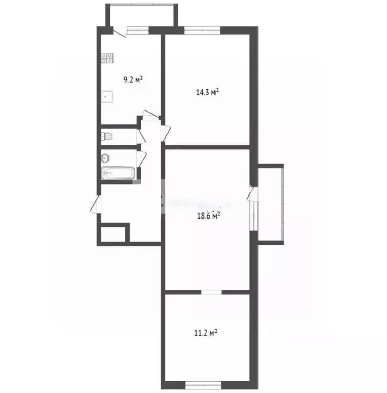 3-к кв. Московская область, Красногорск ул. Ленина, 41 (64.2 м) - Фото 2