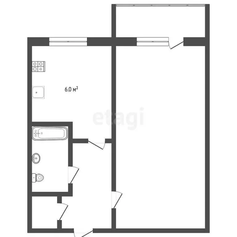 1-комнатная квартира: Тюмень, улица Ветеранов Труда, 3 (31.4 м) - Фото 0