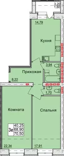 3-к кв. Архангельская область, Северодвинск  (70.5 м) - Фото 0