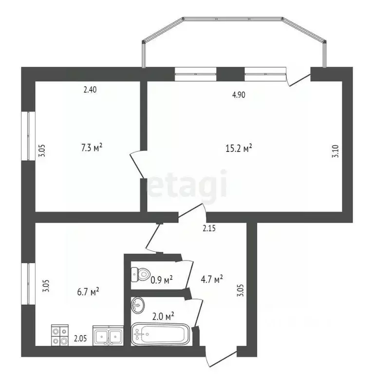 2-к кв. Московская область, Дмитров ДЗФС мкр, 6 (36.8 м) - Фото 2