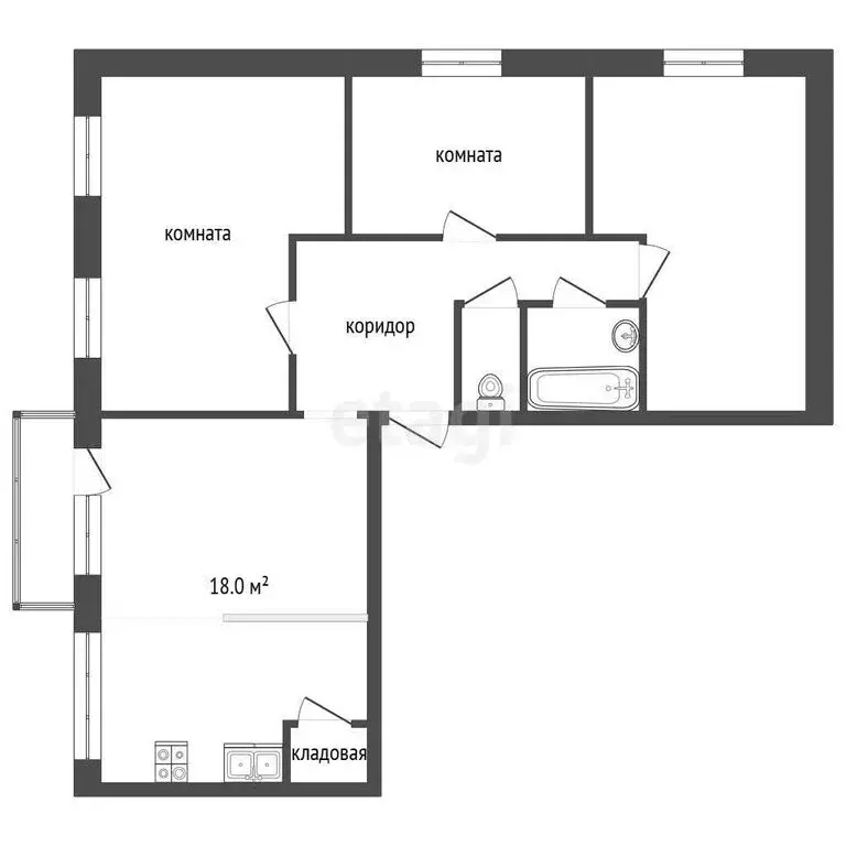 3-комнатная квартира: Тобольск, 6-й микрорайон, 15 (89 м) - Фото 0