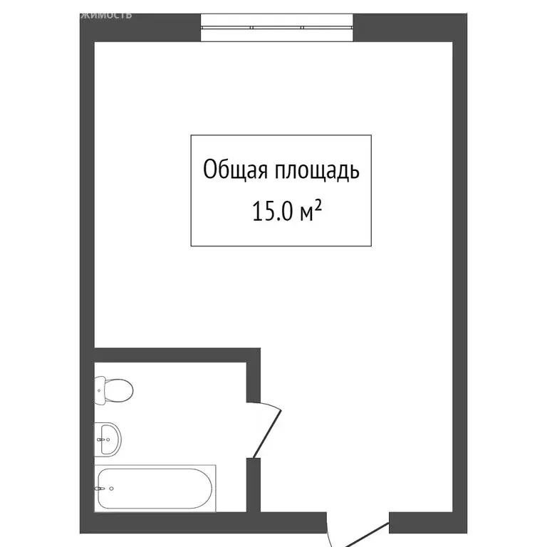 1-комнатная квартира: Томск, Смоленский переулок, 31 (12 м) - Фото 1