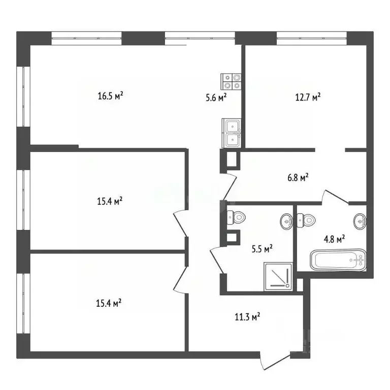 4-к кв. Москва Озерная ул., вл42 (94.0 м) - Фото 1