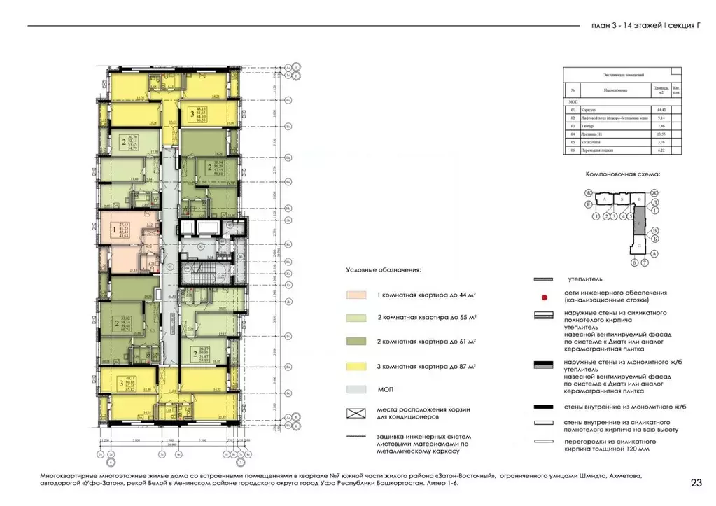 2-к кв. Башкортостан, Уфа Затон-Восточный жилрайон, Паруса жилой ... - Фото 2