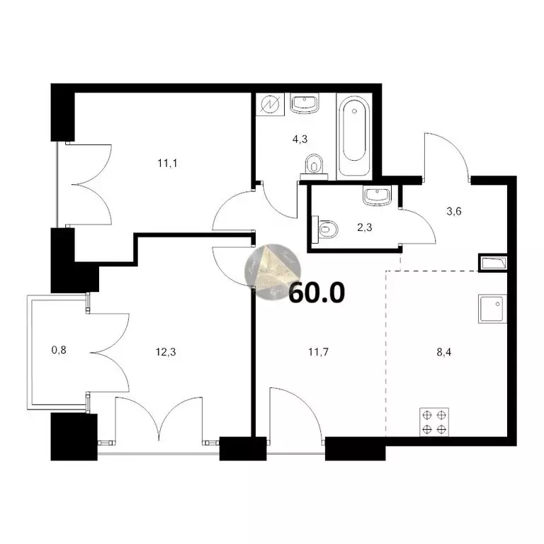 2-комнатная квартира: Санкт-Петербург, набережная Обводного канала, ... - Фото 1