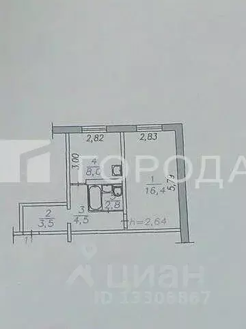 1-к кв. Кемеровская область, Новокузнецк ул. Рокоссовского, 31 (35.2 ... - Фото 2