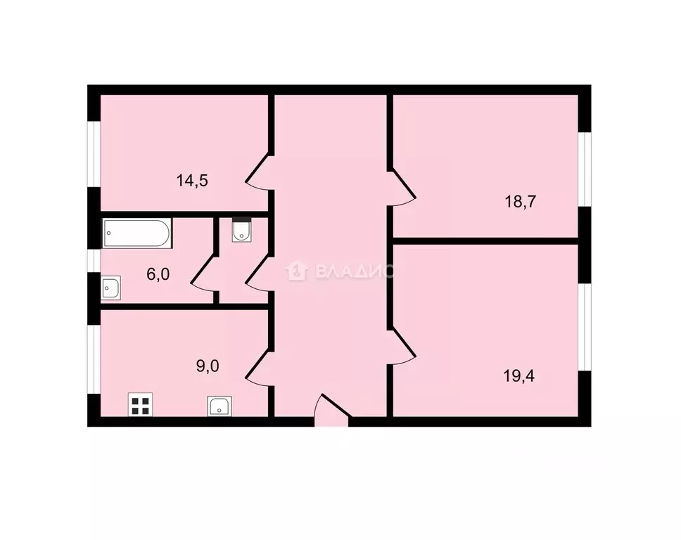Комната Москва ул. Орджоникидзе, 9к1 (19.4 м) - Фото 1