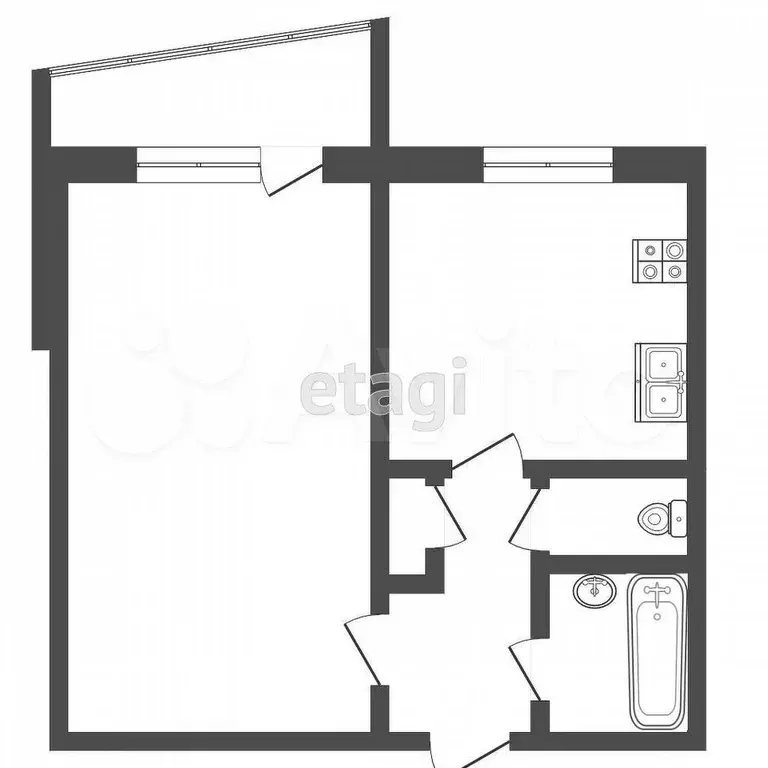 1-к. квартира, 34 м, 9/9 эт. - Фото 0