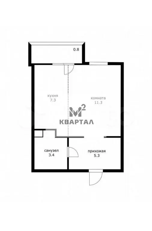 Квартира-студия: Краснодар, улица им. Мурата Ахеджака, 12к7 (28 м) - Фото 1