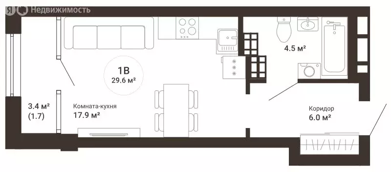 Квартира-студия: Екатеринбург, 2-я Новосибирская улица, 10 (29.8 м) - Фото 0