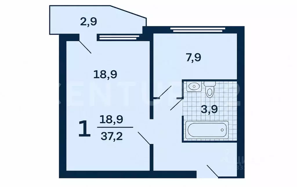 1-к кв. Москва ул. Бочкова, 6К2 (38.0 м) - Фото 2