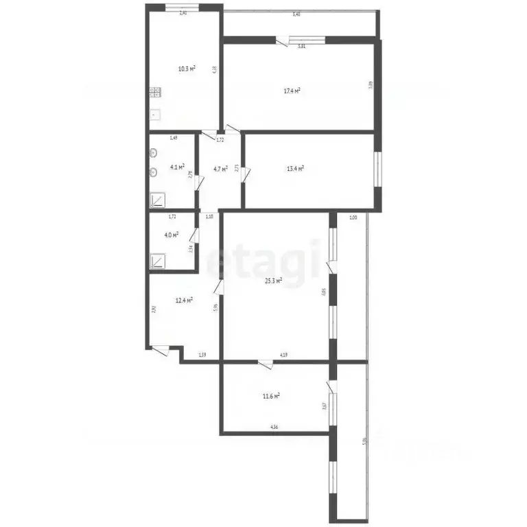 4-к кв. Брянская область, Брянск Бежицкая ул., 1/1 (103.2 м) - Фото 1