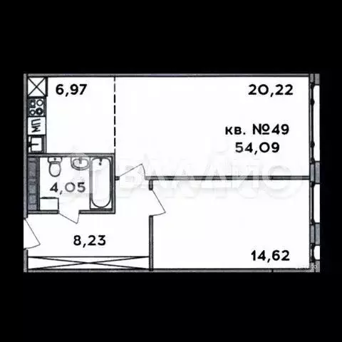 2-к. квартира, 57 м, 2/4 эт. - Фото 0