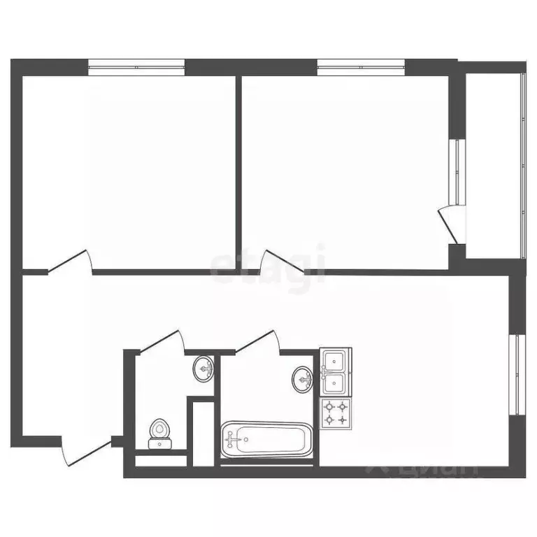 2-к кв. Ленинградская область, Всеволожский район, Заневское городское ... - Фото 2