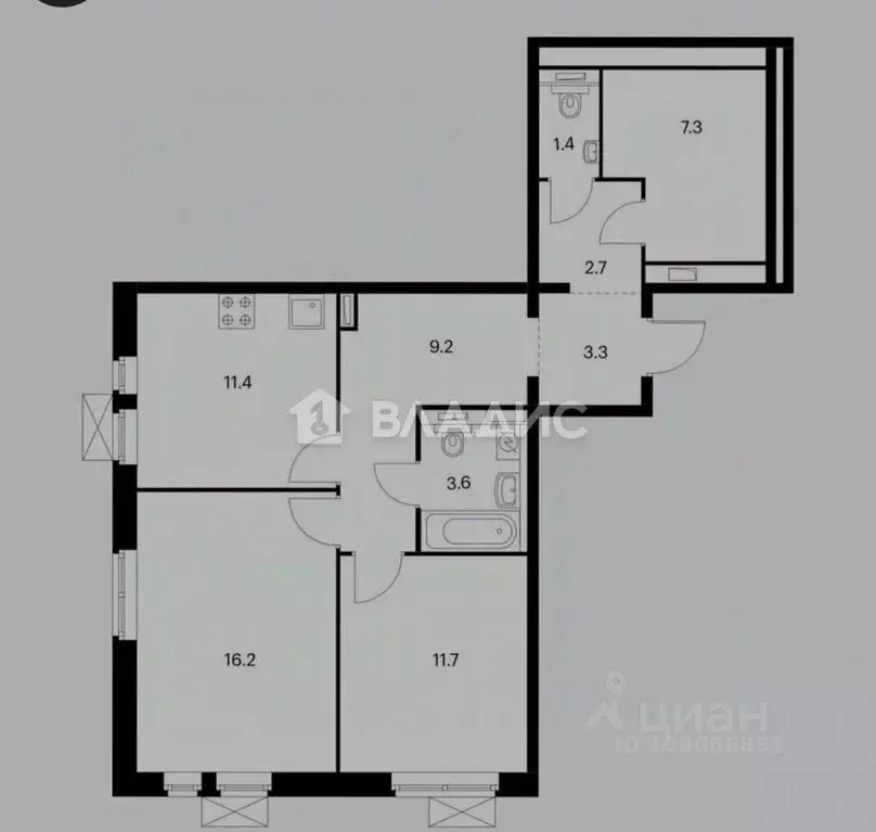 2-к кв. Москва ул. Красулинская, 13 (67.0 м) - Фото 2