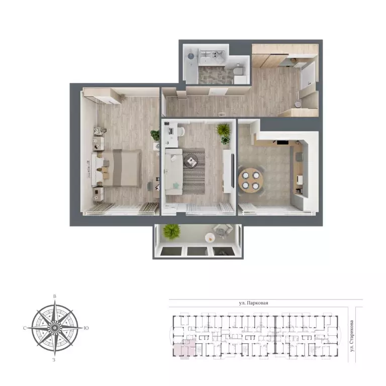 2-к кв. Карачаево-Черкесия, Черкесск Парковая ул., 10 (78.61 м) - Фото 1