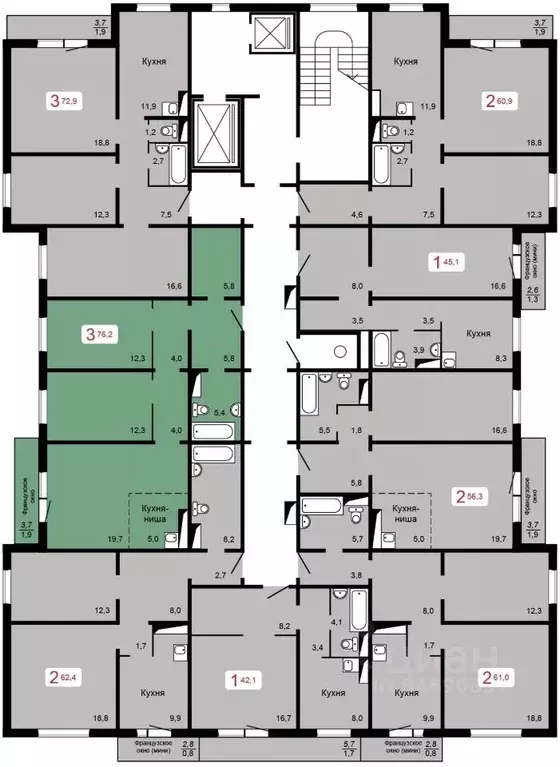 3-к кв. Красноярский край, Красноярск ул. Кутузова, 2 ст5 (76.2 м) - Фото 0