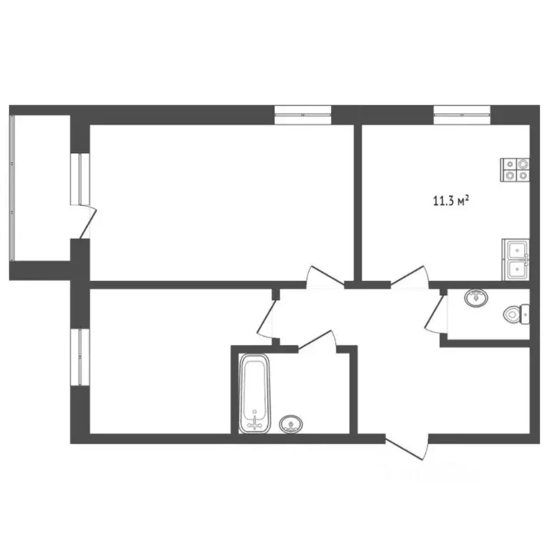 2-к кв. Тюменская область, Тюмень проезд Тихий, 2 (56.6 м) - Фото 2