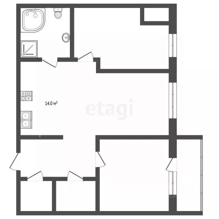 2-к кв. Ханты-Мансийский АО, Сургут Университетская ул., 11 (69.9 м) - Фото 2