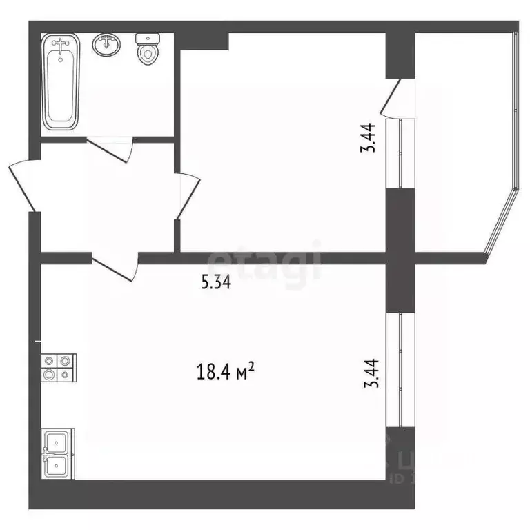 1-к кв. Ханты-Мансийский АО, Сургут ул. Крылова, 32 (36.5 м) - Фото 0