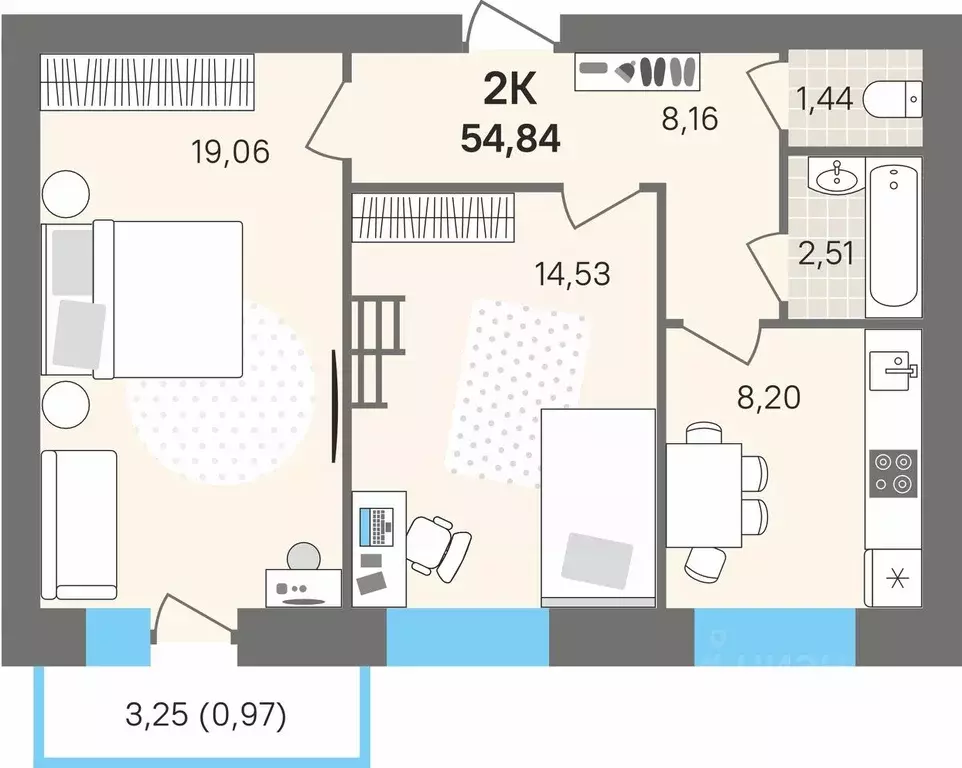 2-к кв. Пермский край, Пермский муниципальный округ, с. Култаево ул. ... - Фото 1