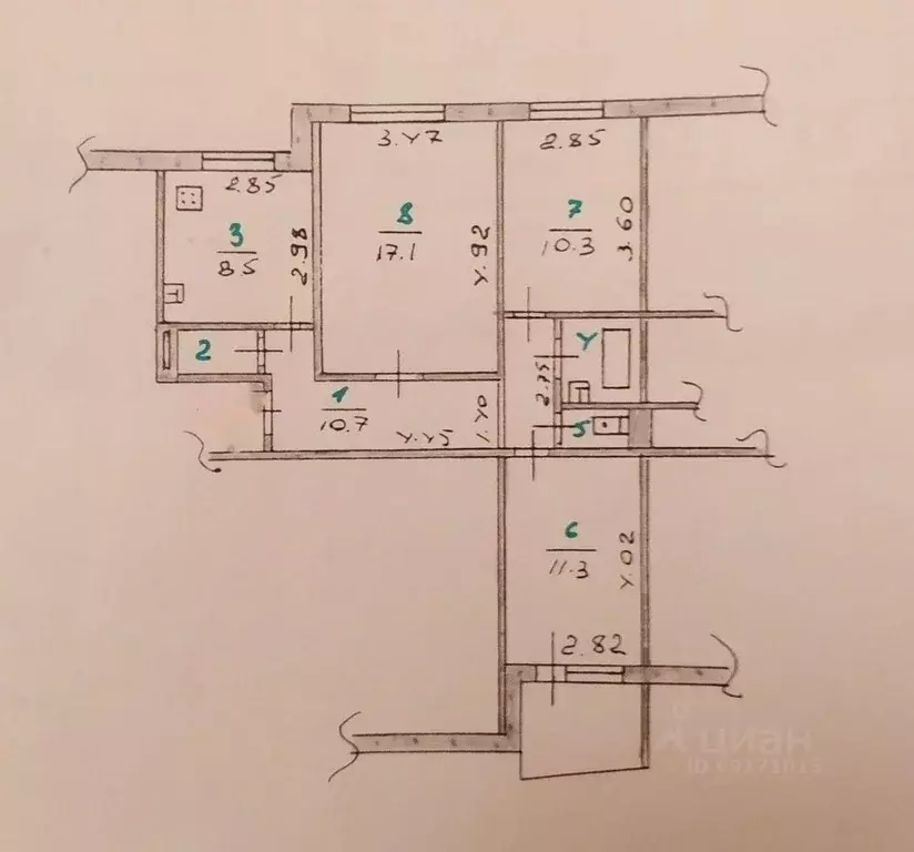 3-к кв. Орловская область, Орел ул. 1-я Курская, 72 (62.9 м) - Фото 1