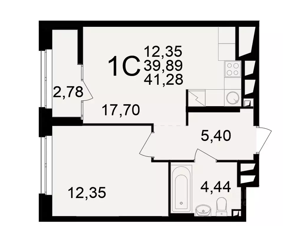 1-к кв. Рязанская область, Рязань ул. Чкалова (39.89 м) - Фото 1