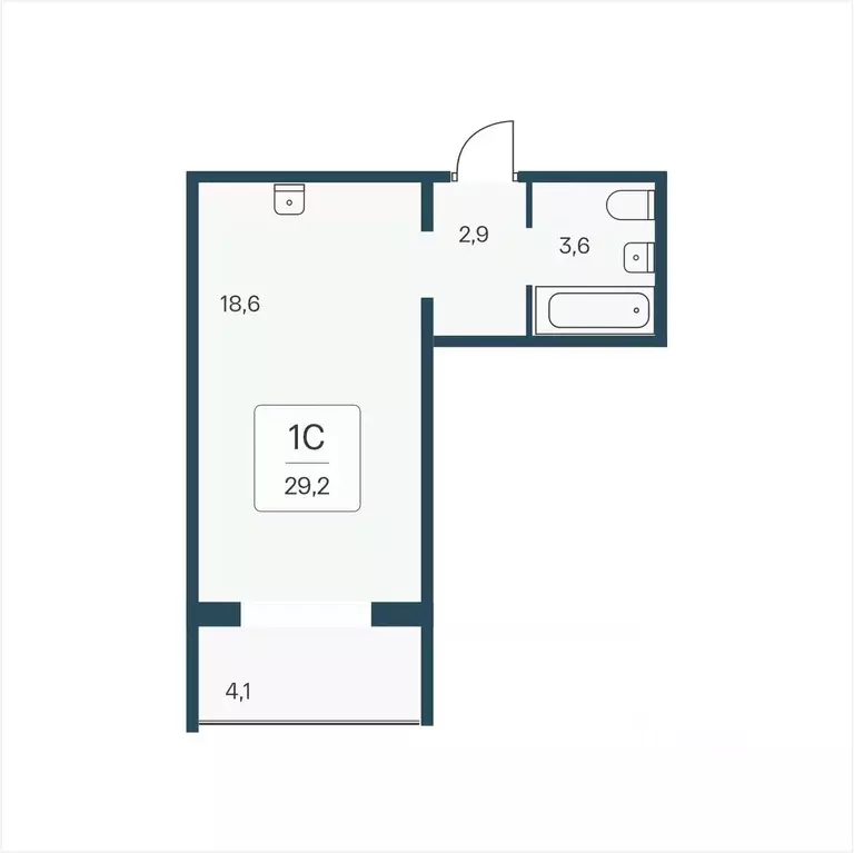 Студия Новосибирская область, Новосибирск Кедровая ул., 80/3 (29.2 м) - Фото 0
