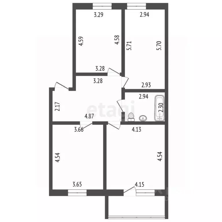 3-к кв. Вологодская область, Вологда ул. Карла Маркса, 19 (88.7 м) - Фото 1