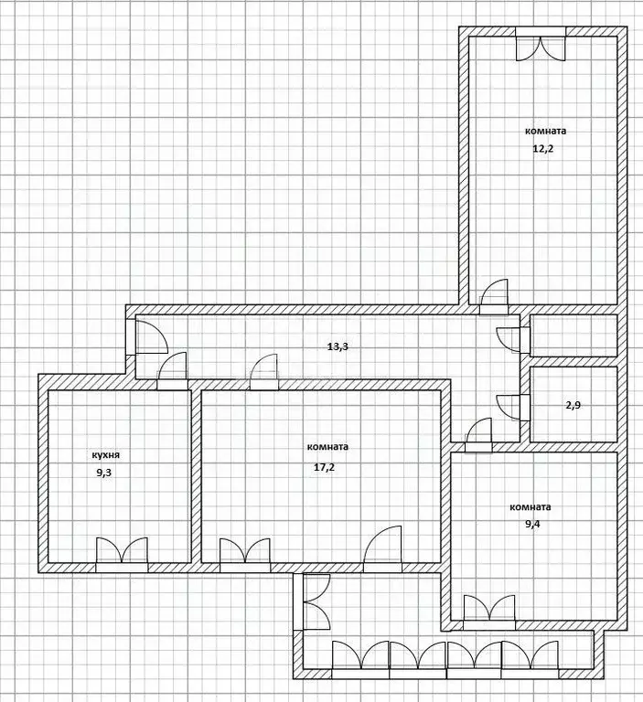 3-к кв. Брянская область, Брянск пер. Литвинова, 5 (70.2 м) - Фото 1