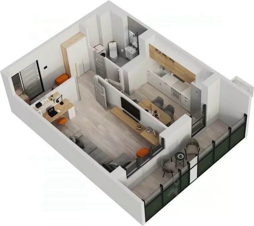 1-к кв. Татарстан, Нижнекамск Время жилой комплекс (39.5 м) - Фото 1