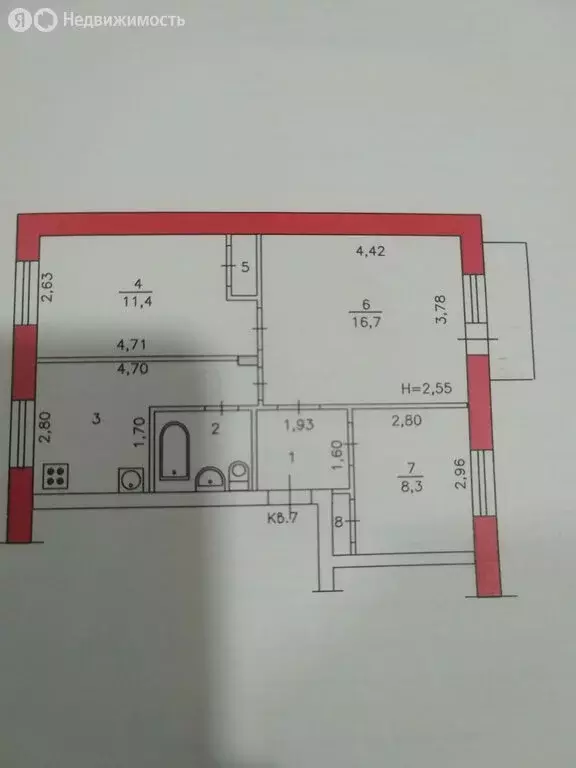 3-комнатная квартира: Волгоград, улица Землячки, 30А (53.2 м) - Фото 2