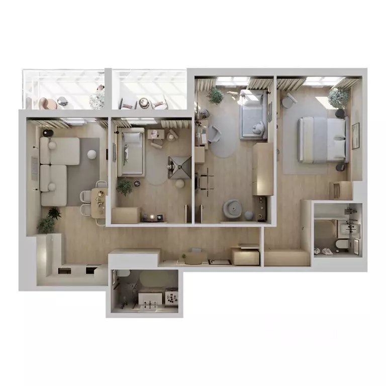 3-к кв. Ханты-Мансийский АО, Сургут 51-й мкр, Сити Парк жилой комплекс ... - Фото 2