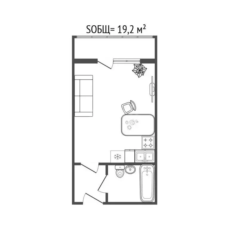 Квартира-студия: Новосибирск, Сухарная улица, 107/1 (28 м) - Фото 1