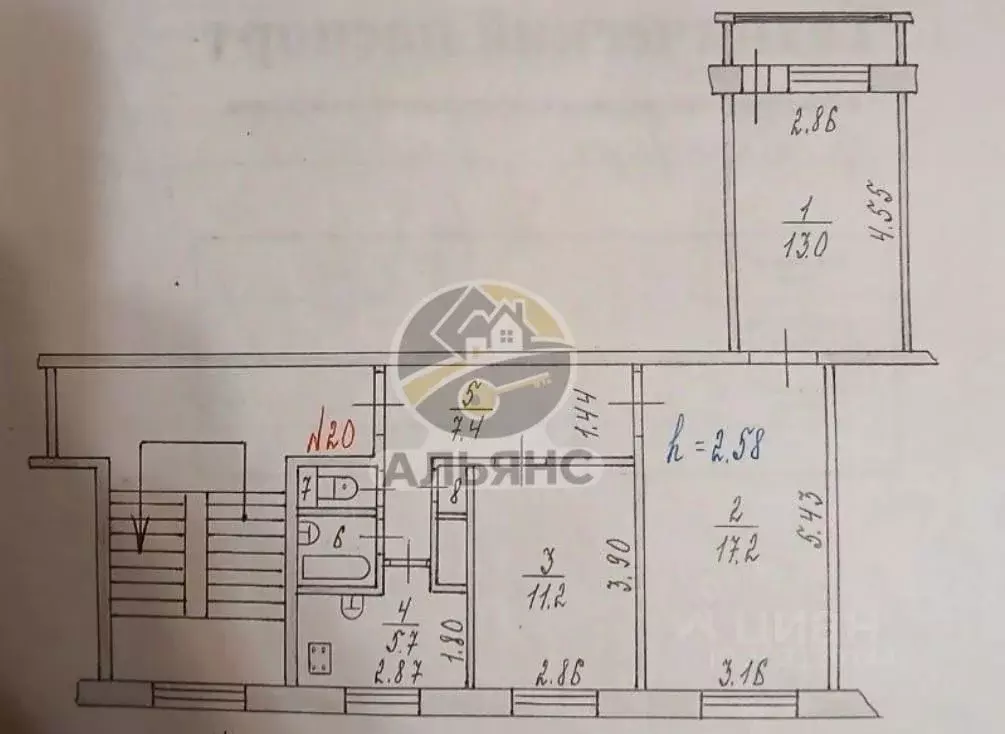 3-к кв. Ямало-Ненецкий АО, Новый Уренгой Ленинградский просп., 4 (59.0 ... - Фото 2