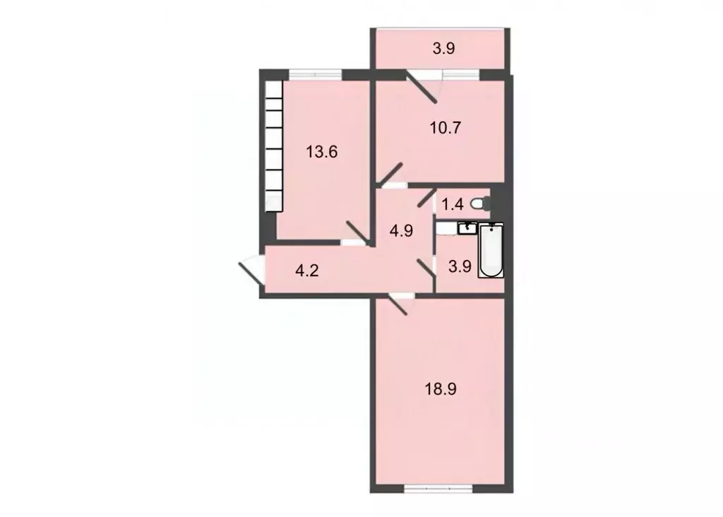 2-к кв. Омская область, Омск пос. Биофабрика, 18 (57.7 м) - Фото 1