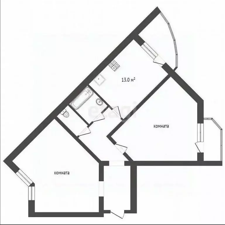 2-к кв. Тамбовская область, Тамбов ул. Чичерина, 7/1к1 (70.4 м) - Фото 2