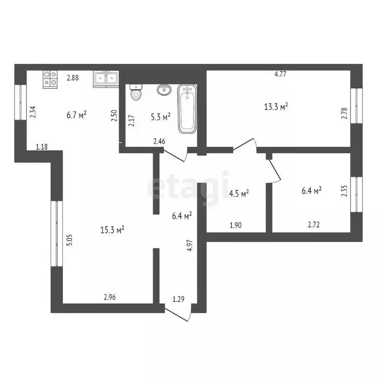 3-к кв. Владимирская область, Муром ул. Щербакова, 10 (57.9 м) - Фото 1