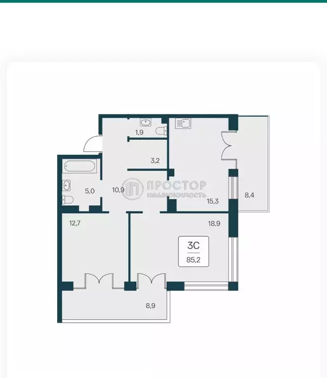 3-комнатная квартира: Алупка, Севастопольское шоссе, 6Ак3 (67.9 м) - Фото 1