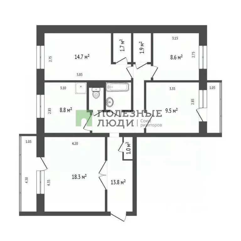 4-к кв. Красноярский край, Красноярск ул. Сергея Лазо, 28 (81.6 м) - Фото 1