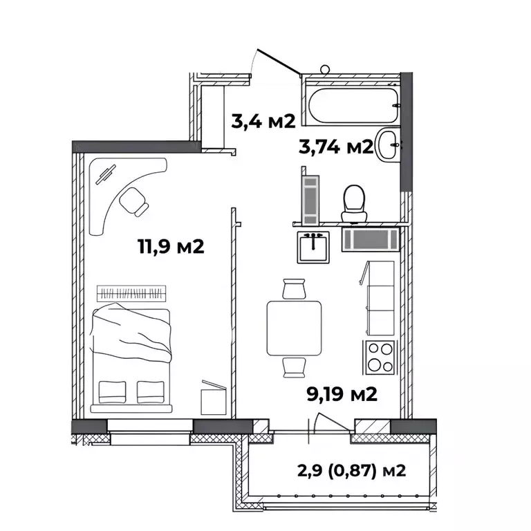 1-к кв. Ярославская область, Ярославль ул. Старая Костромская, 4 (29.1 ... - Фото 1
