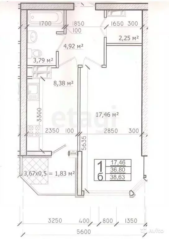 1-к кв. Севастополь ул. Тараса Шевченко, 18 (37.0 м) - Фото 1