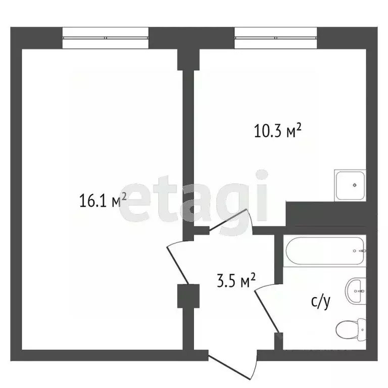 Комната Красноярский край, Красноярск ул. 40 лет Победы, 2 (26.8 м) - Фото 2