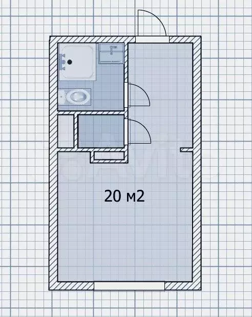 Квартира-студия, 20 м, 1/16 эт. - Фото 0