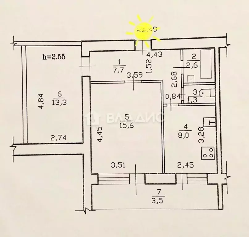 2-к кв. Забайкальский край, Чита ул. Бутина, 75 (52.0 м) - Фото 1