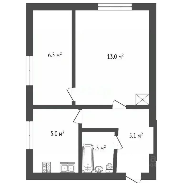 2-к кв. Севастополь ул. Бакинская, 14 (32.1 м) - Фото 2