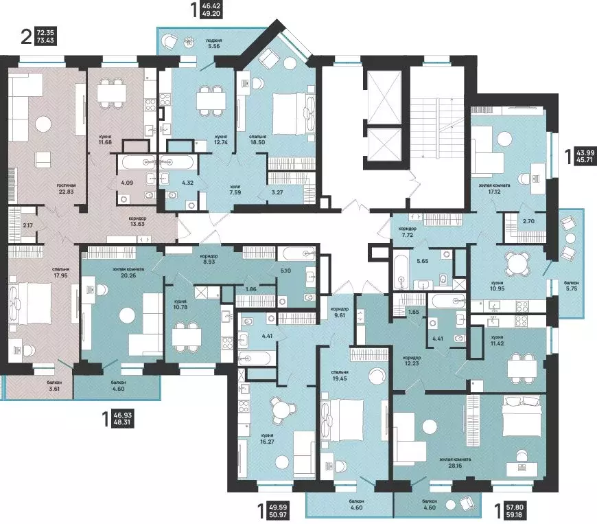 2-к кв. Архангельская область, Архангельск ул. Свободы, 16 (46.93 м) - Фото 2