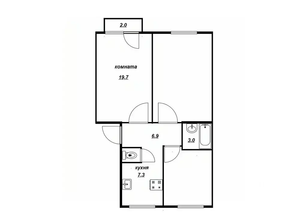Комната Санкт-Петербург 21-я Васильевского острова линия, 16к1 (19.7 ... - Фото 2