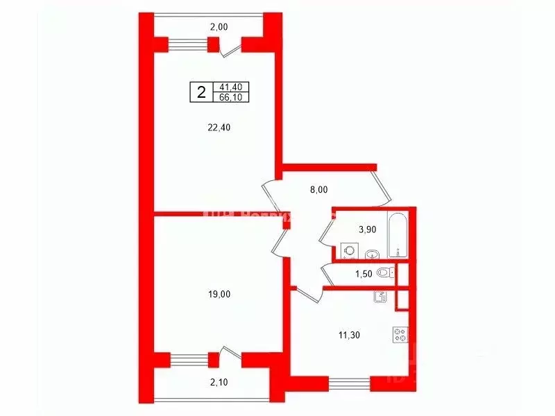 2-к кв. Ленинградская область, Колтуши Всеволожский район, ул. ... - Фото 2